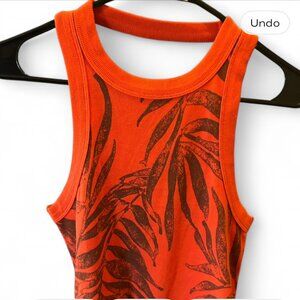 Orange Tropical Print Racerback Tank Top – Size S